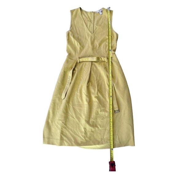 EUC Banana Republic Yellow Ponte Belted Dress Size  Petite OP - Picture 6 of 12